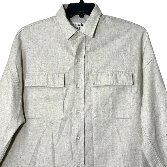 NWT Frank & Eileen Oversized McLoghlin Shirt Jacket Shacket in Natural size S - Picture 8 of 16